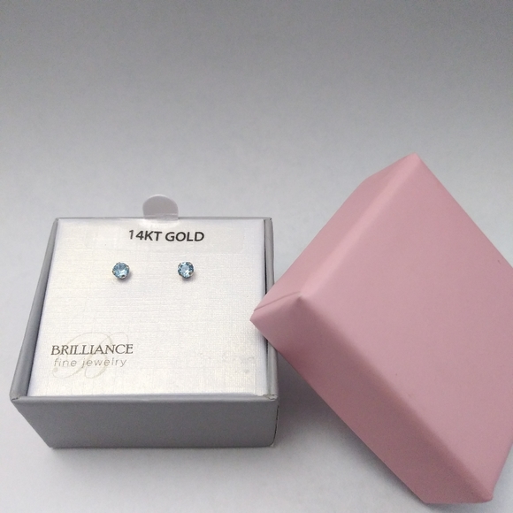 Brilliance Jewelry - Nwt CZ 14kt Gold DEC Birthstone Stud Earrings